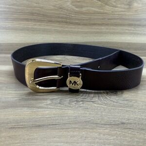 Michael Kors Womens 34 Medium Brown Leather Belt